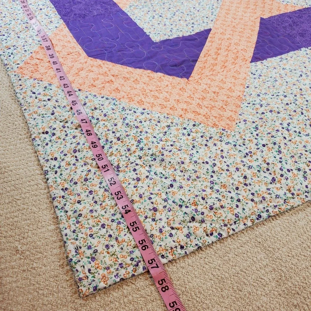 Quilts For Kids Round‎ Rock 46x57 Girls' Floral Lavender Patchwork Machine Quilt